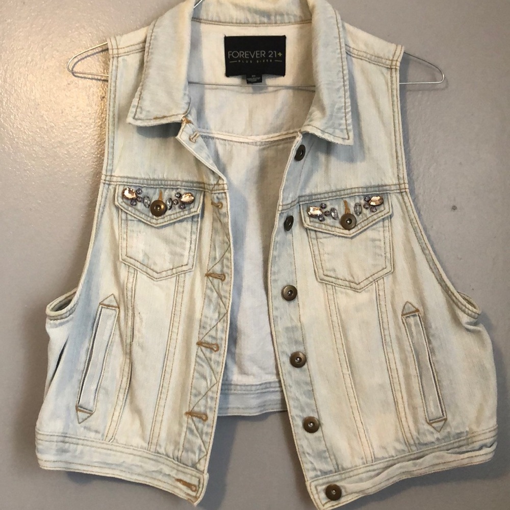 Forever 21 jean jacket vest